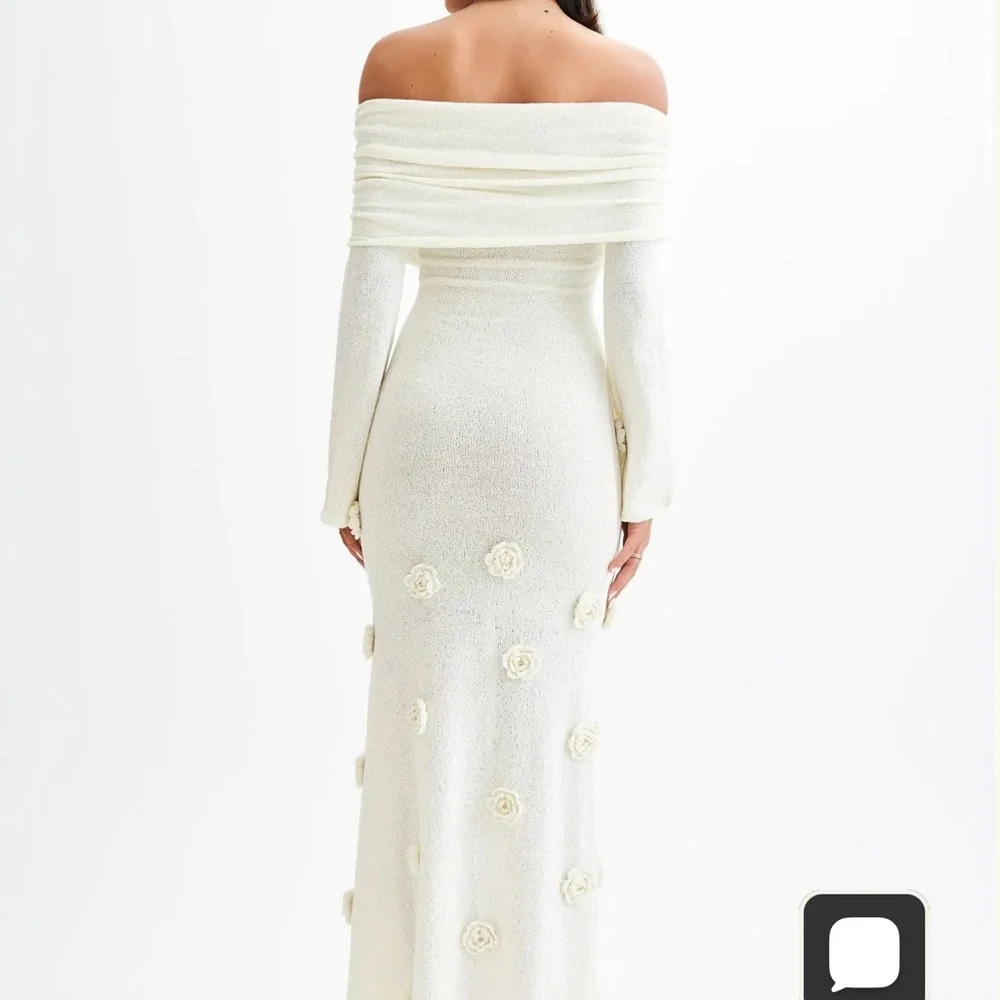 Meshki Kiki Off-Shoulder Maxi Dress in Ivory - Picture 2 of 4